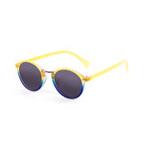 Transparent yellow up with matte blue down with smoke lens