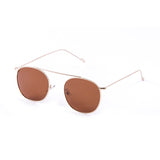 Gold metal, brown flat lens