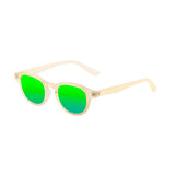 Matte transparent brown lens with revo green lens
