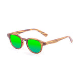 Brown strip frame with green revo lens