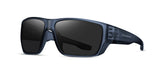 Matte transparent blue frame with smoke polarized lens