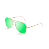 Shiny gold frame with green revo