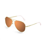 Shiny gold frame with brown flat