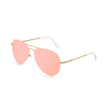 Frame: pink flat lens, gold metal