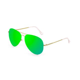 Frame: green flat lens, gold metal