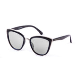 Shiny black frame & shiny silver metal with smoke PC flat lens with real silver mirror
