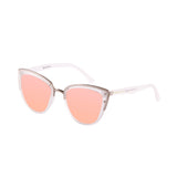 White transparent frosted & shiny silver metal with smoke PC flat lens with real pink revo