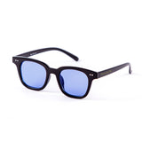 Shiny black framemetal hinge blue color flat PC lens