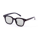 Shiny black framemetal hinge smoke lens with real silver mirror flat lenses