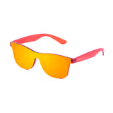 Matte red transp frame with revo red flat lens