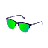 Matte demy brown with green revo lens