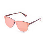 Matte demy brown frame with revo pink flat lens