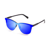 Matte black frame with revo blue flat lens