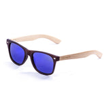 Frame: wood dark brown and blue revo lens