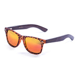 Frame: bamboo brown arm with demy brown frame with red revo lens