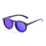 Blue wood frame and revo blue lens