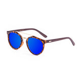 Bamboo brown arm with demy brown frame with blue revo lens
