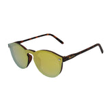 Matte demy brown frame with revo gold flat lens